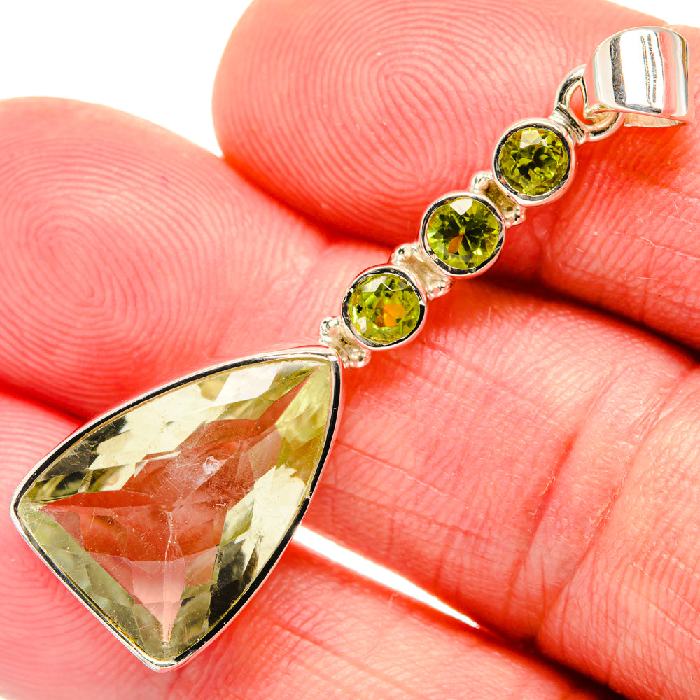 Green Amethyst Pendants handcrafted by Ana Silver Co - PD28033