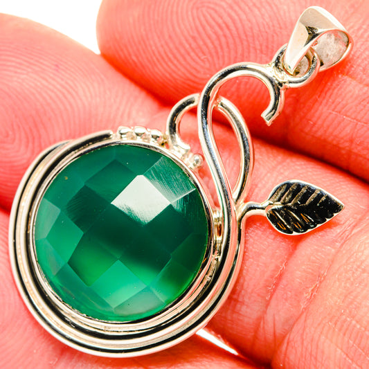 Green Onyx Pendants handcrafted by Ana Silver Co - PD28039