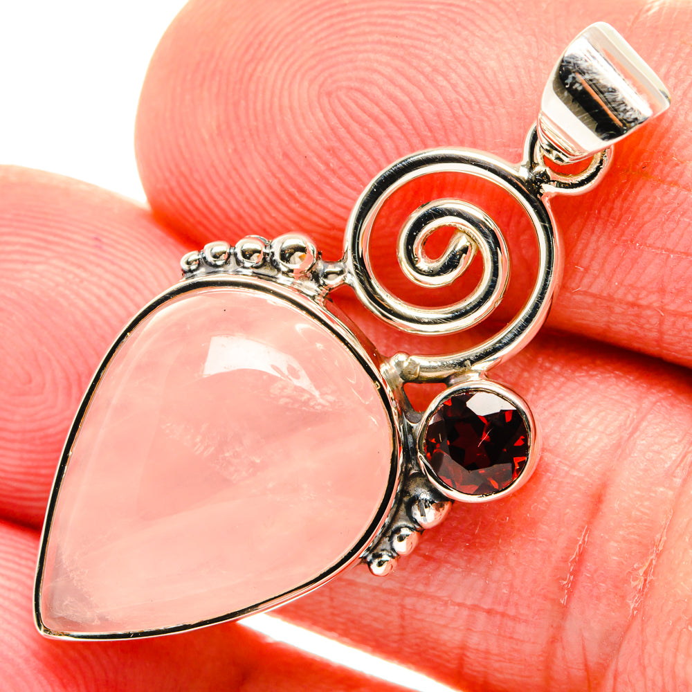 Rose Quartz Pendants handcrafted by Ana Silver Co - PD28051