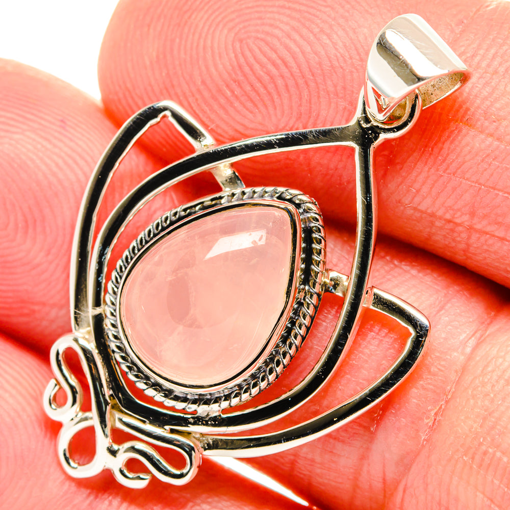 Rose Quartz Pendants handcrafted by Ana Silver Co - PD28053