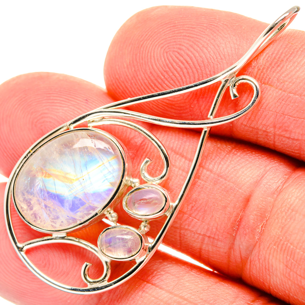 Rainbow Moonstone Pendants handcrafted by Ana Silver Co - PD28056