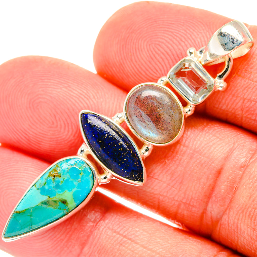 Chrysocolla Pendants handcrafted by Ana Silver Co - PD28074