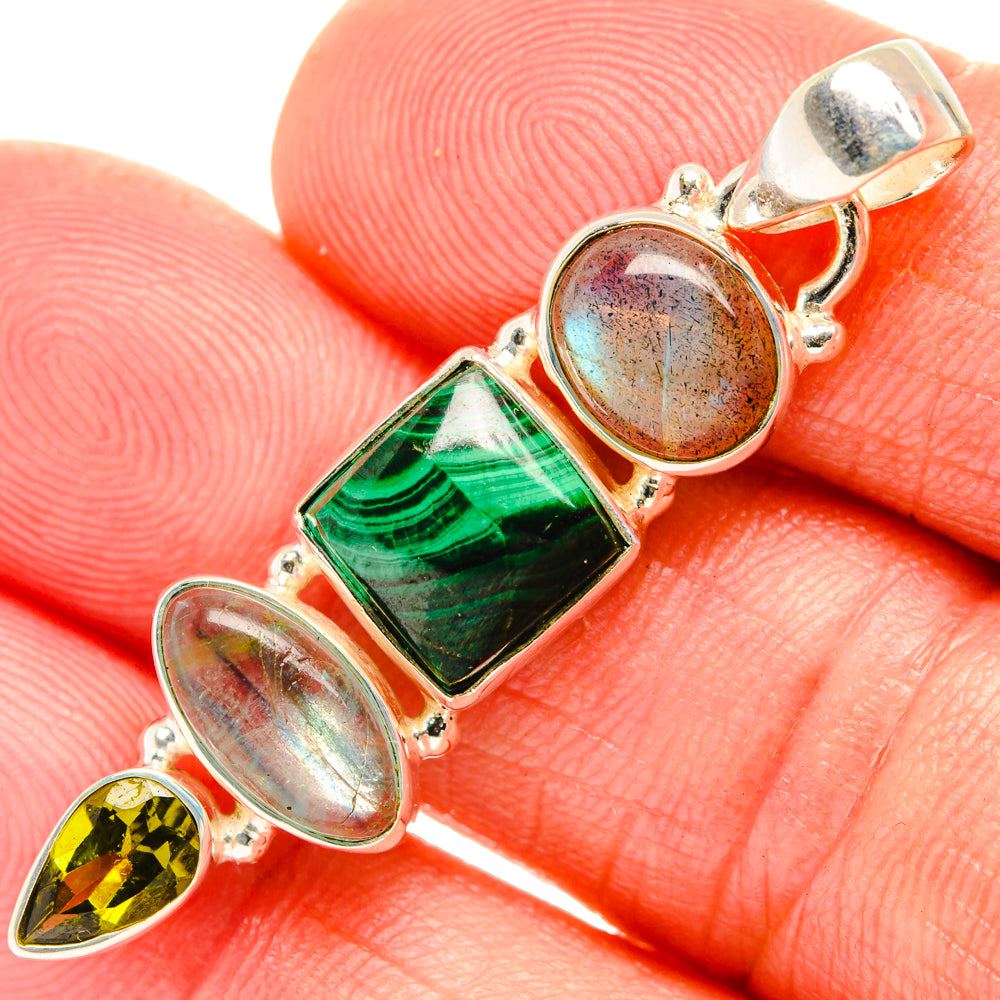 Malachite Pendants handcrafted by Ana Silver Co - PD28075