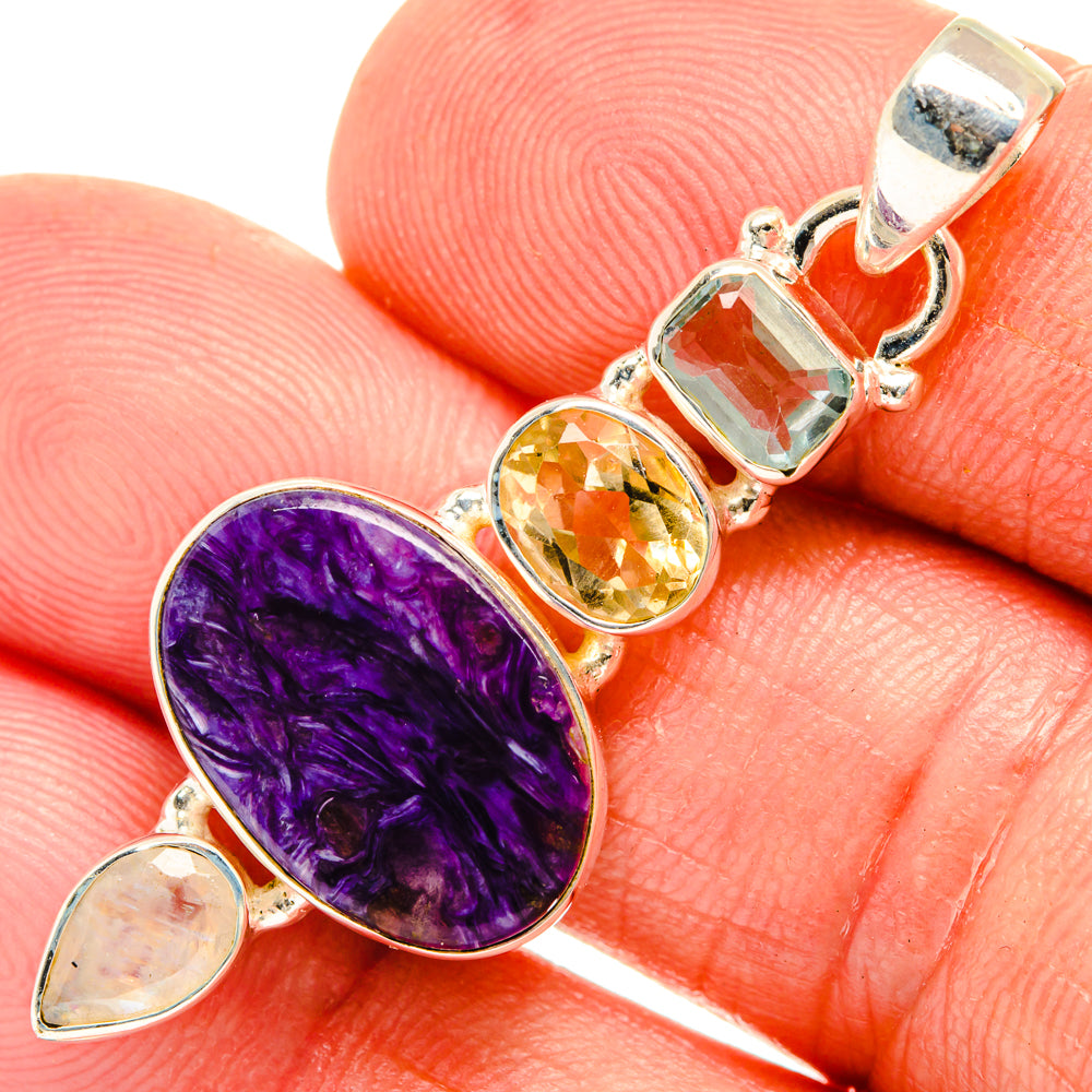 Charoite Pendants handcrafted by Ana Silver Co - PD28121