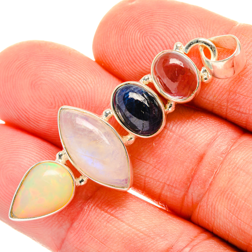Rainbow Moonstone Pendants handcrafted by Ana Silver Co - PD28122