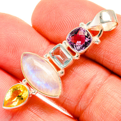 Rainbow Moonstone Pendants handcrafted by Ana Silver Co - PD28133