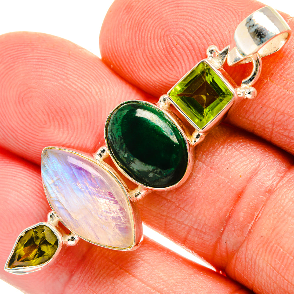Rainbow Moonstone Pendants handcrafted by Ana Silver Co - PD28139