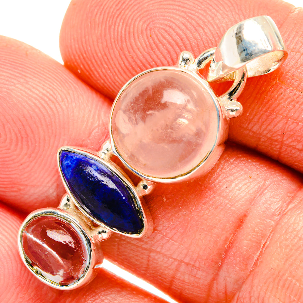 Rose Quartz Pendants handcrafted by Ana Silver Co - PD28140