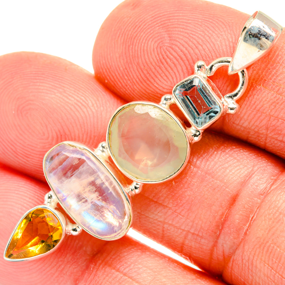 Rainbow Moonstone Pendants handcrafted by Ana Silver Co - PD28143