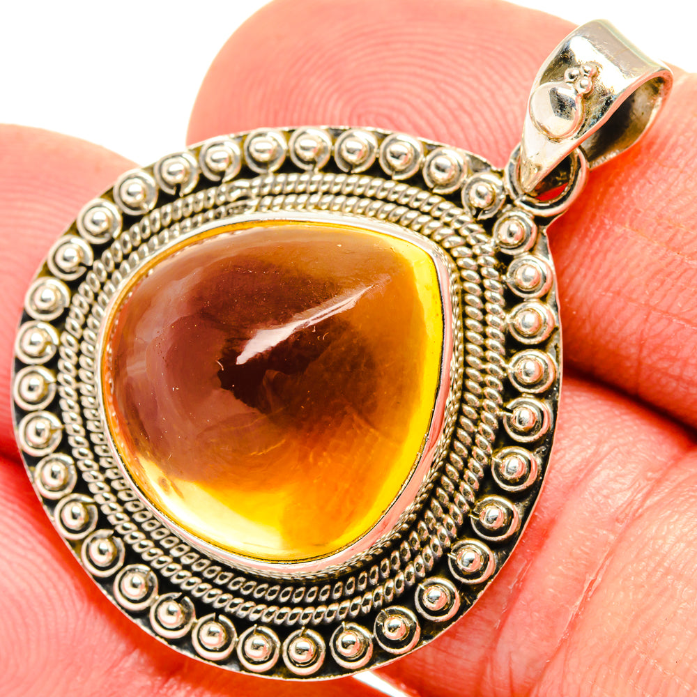 Citrine Sugarloaf Pendants handcrafted by Ana Silver Co - PD28146
