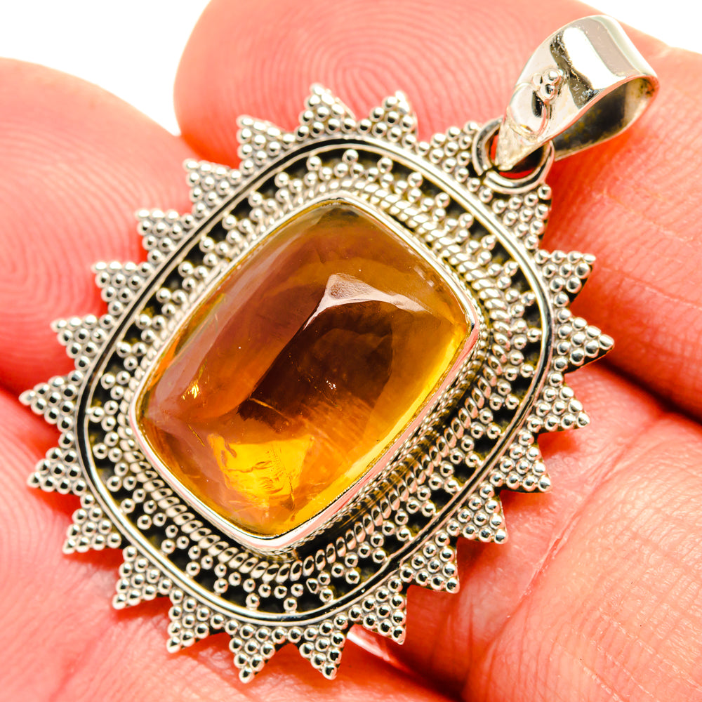 Citrine Sugarloaf Pendants handcrafted by Ana Silver Co - PD28147