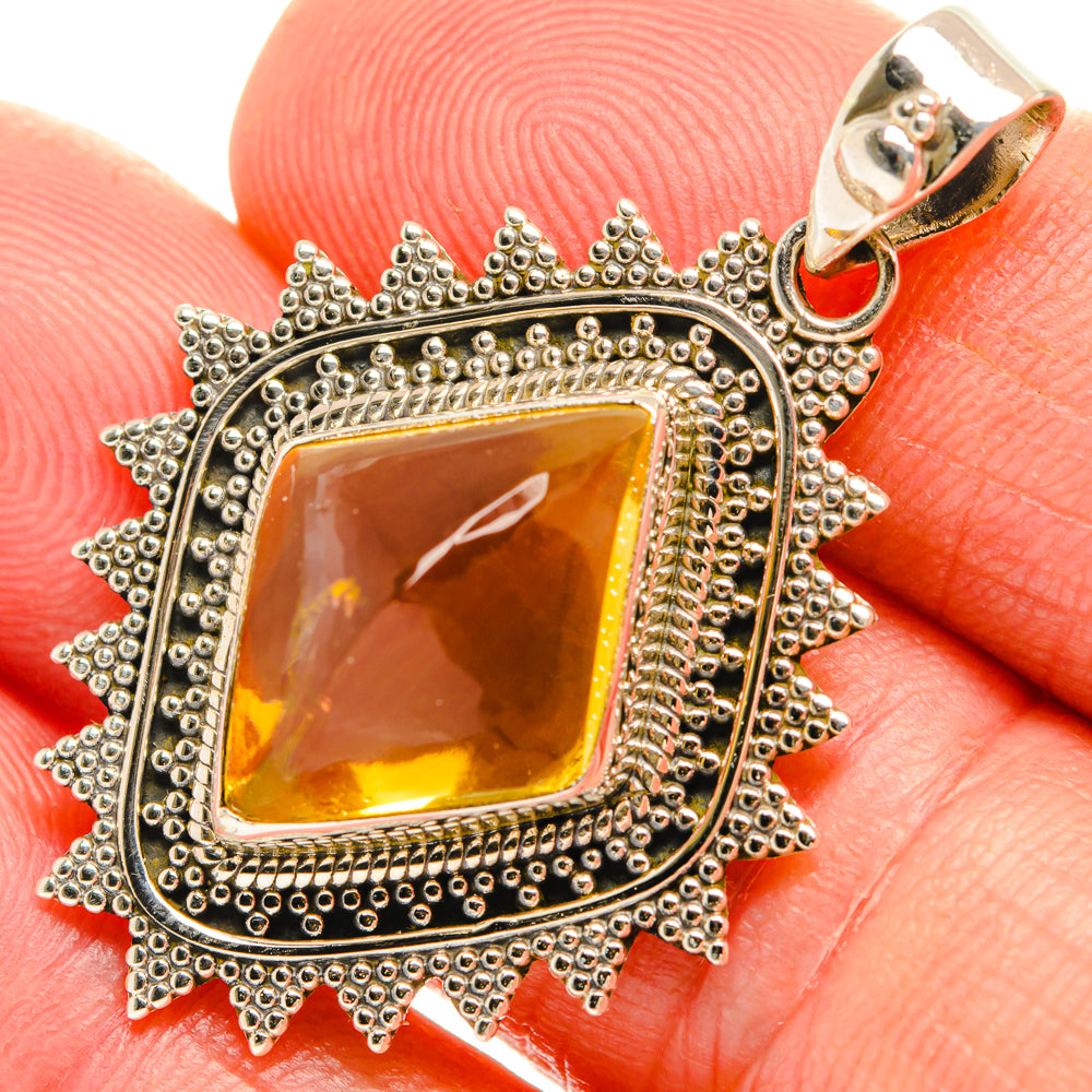 Citrine Sugarloaf Pendants handcrafted by Ana Silver Co - PD28149