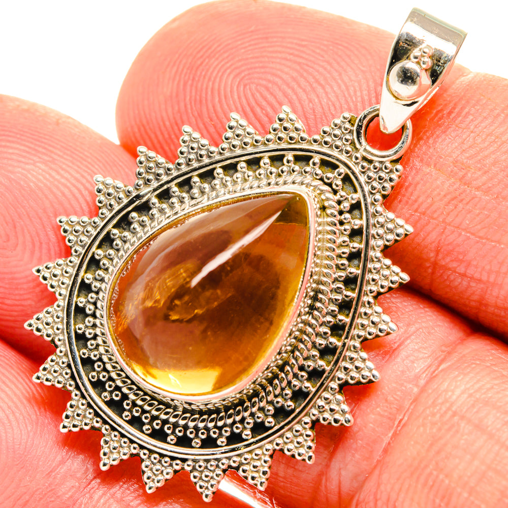 Citrine Sugarloaf Pendants handcrafted by Ana Silver Co - PD28150