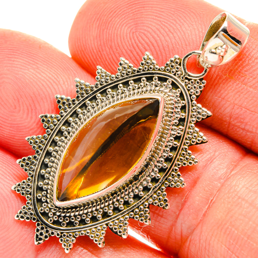 Citrine Sugarloaf Pendants handcrafted by Ana Silver Co - PD28152