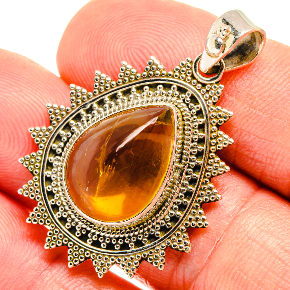 Citrine Sugarloaf Pendants handcrafted by Ana Silver Co - PD28153