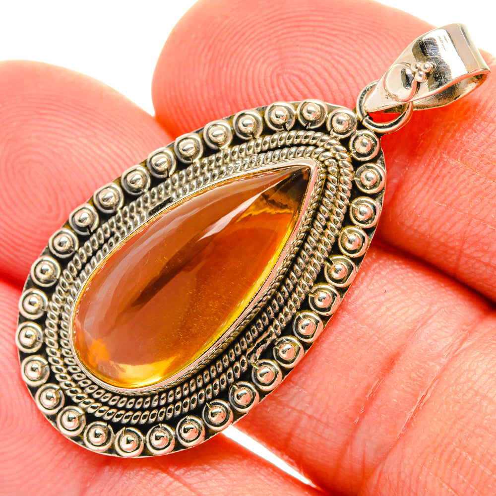 Citrine Sugarloaf Pendants handcrafted by Ana Silver Co - PD28155