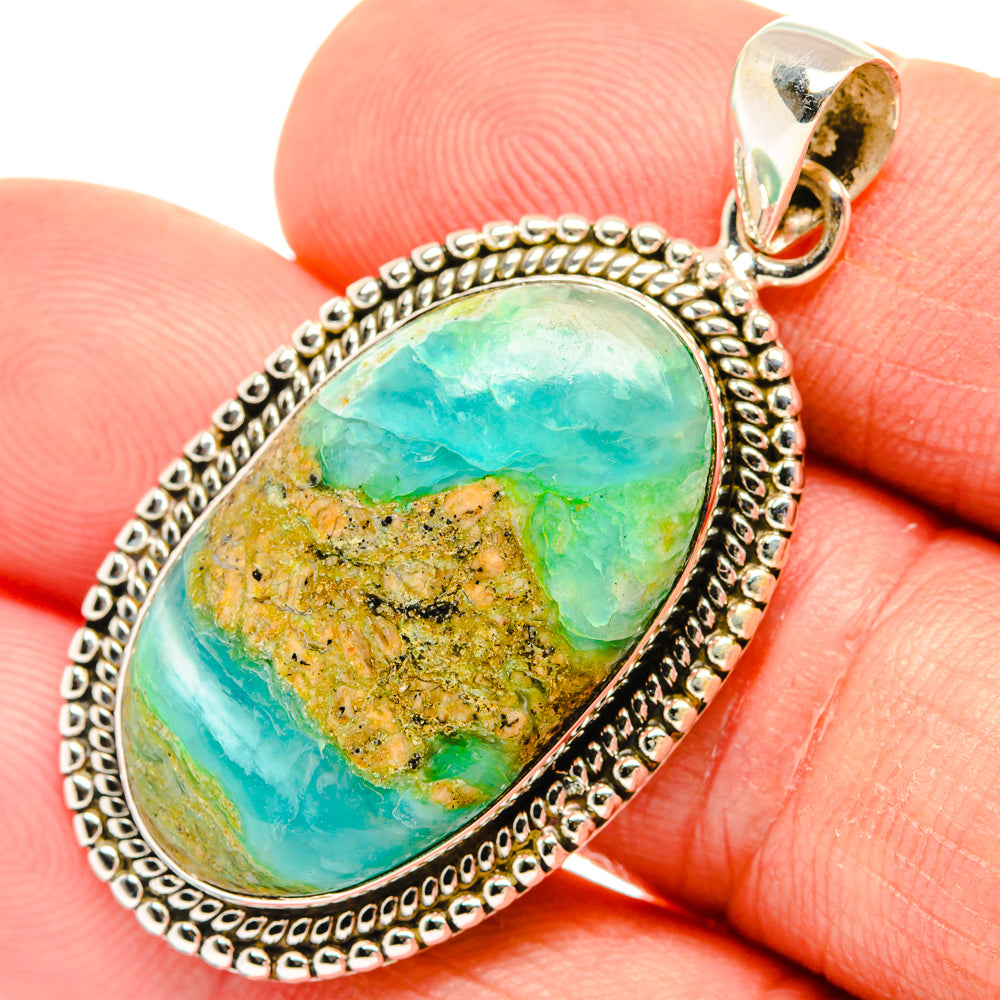 Peruvian Opal Pendants handcrafted by Ana Silver Co - PD28190