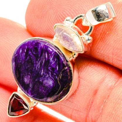 Charoite Pendants handcrafted by Ana Silver Co - PD28220