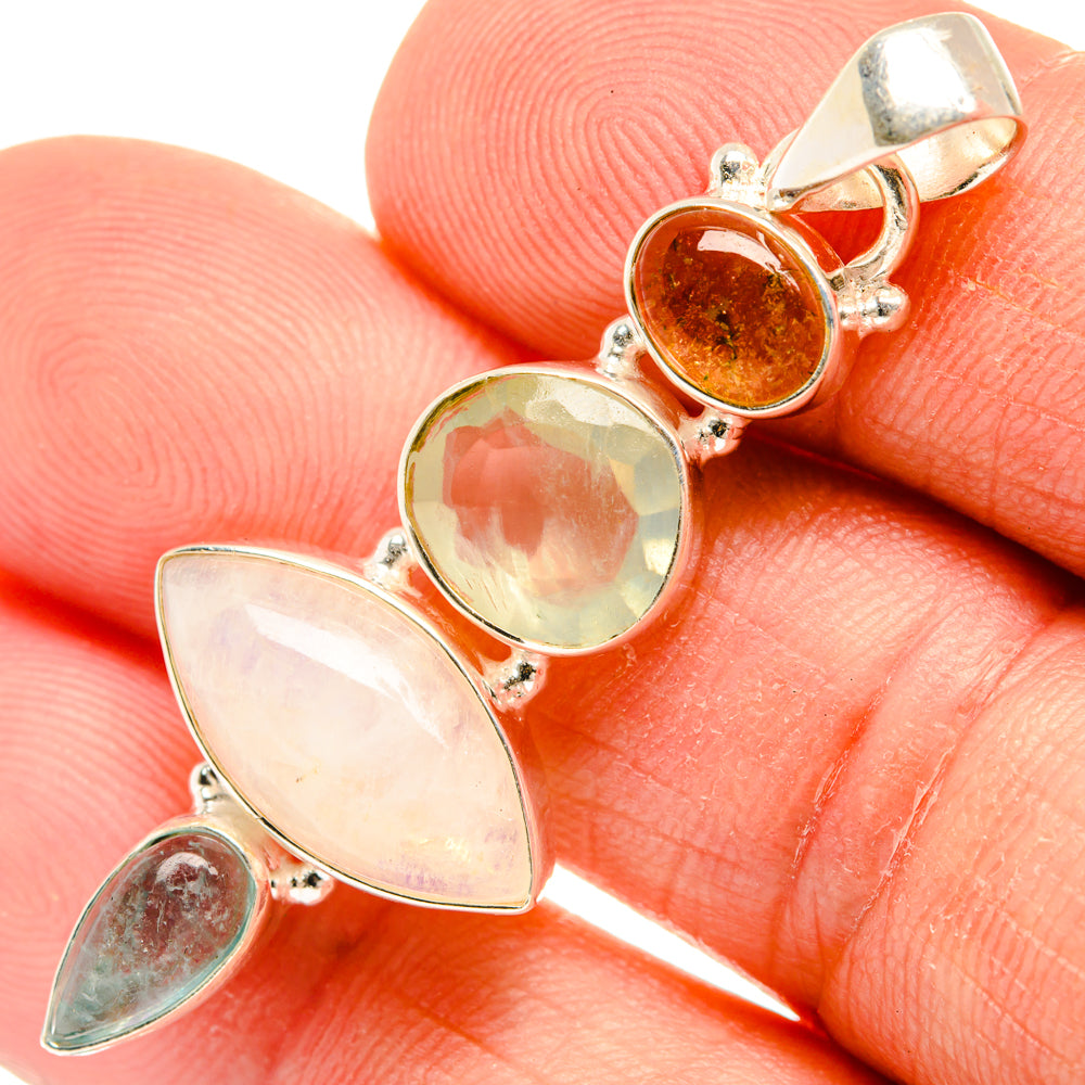 Rainbow Moonstone Pendants handcrafted by Ana Silver Co - PD28226