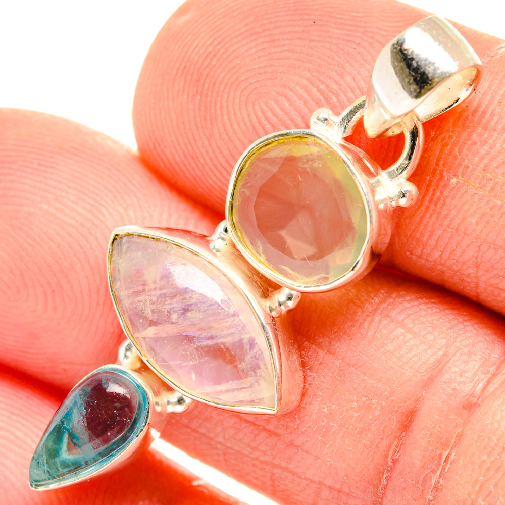 Rainbow Moonstone Pendants handcrafted by Ana Silver Co - PD28235