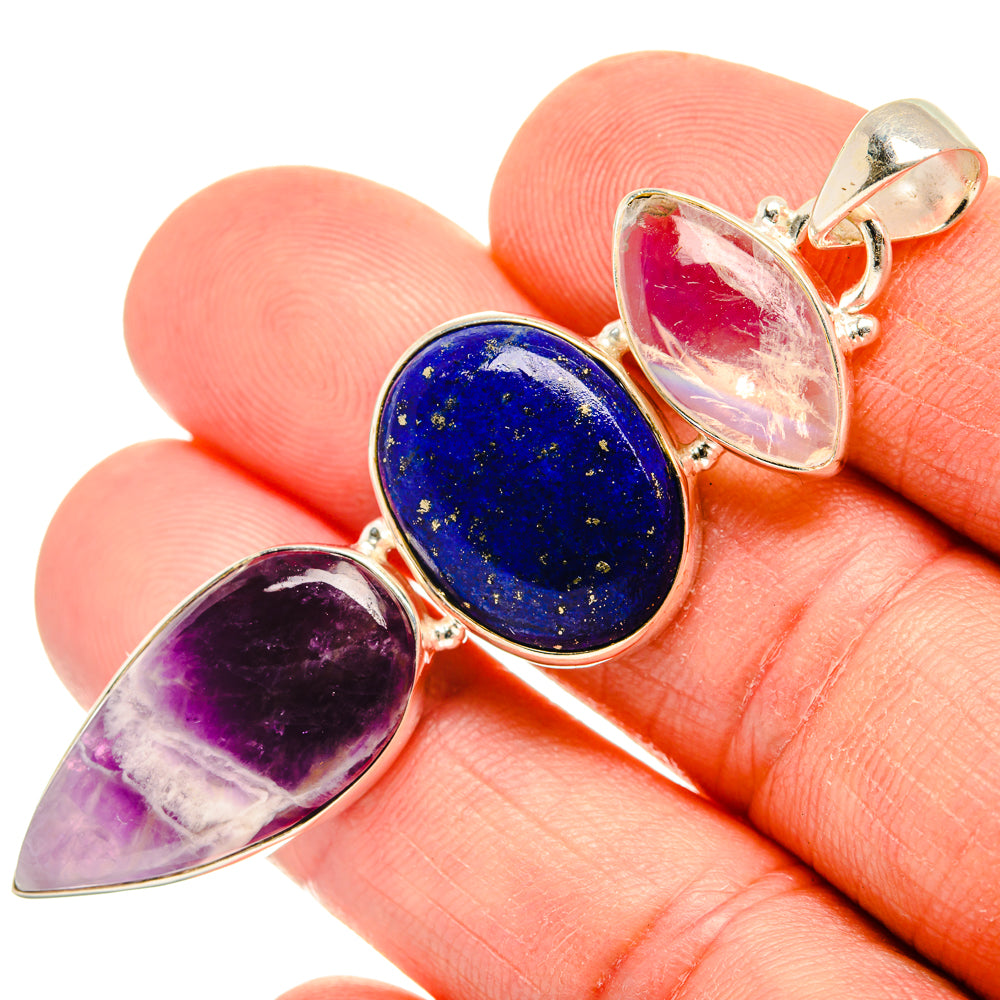Chevron Amethyst Pendants handcrafted by Ana Silver Co - PD28243