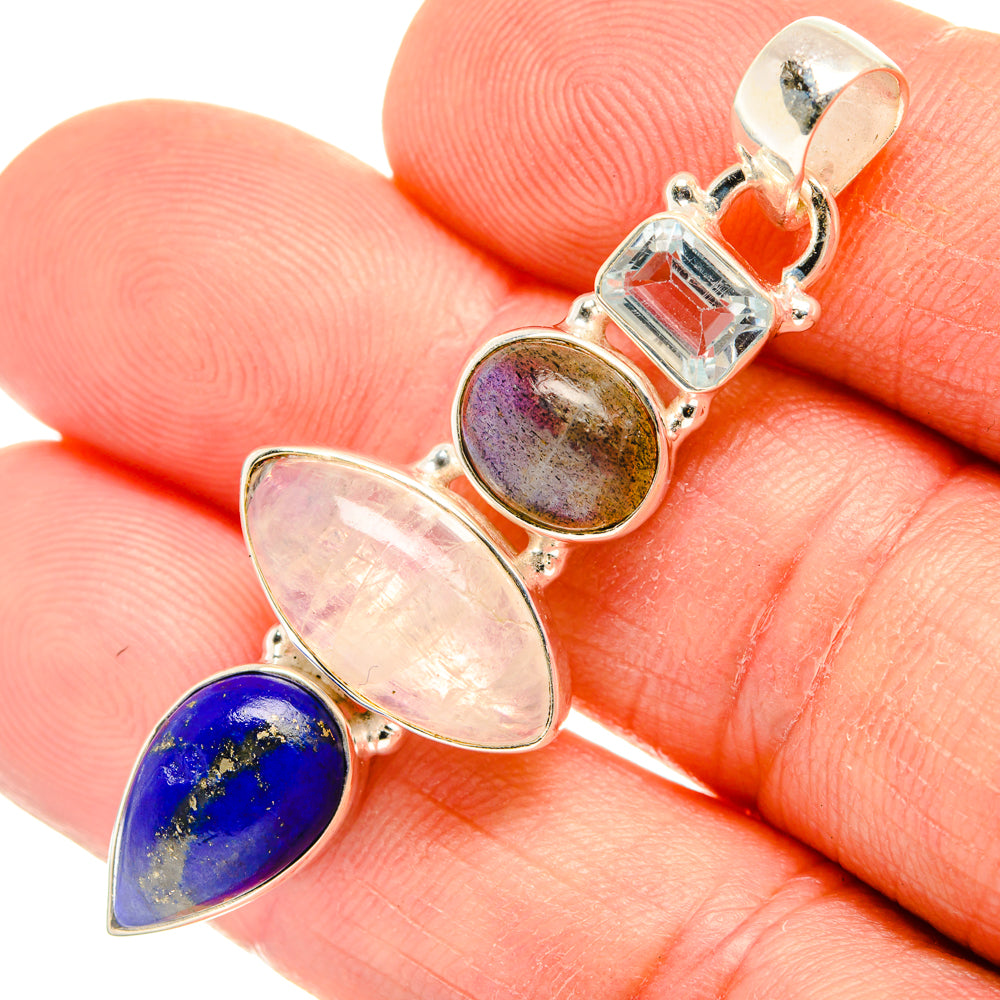 Rainbow Moonstone Pendants handcrafted by Ana Silver Co - PD28256