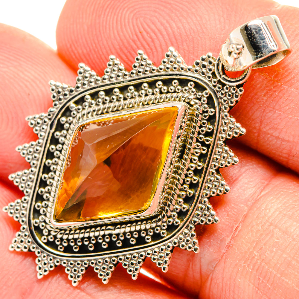 Citrine Sugarloaf Pendants handcrafted by Ana Silver Co - PD28265