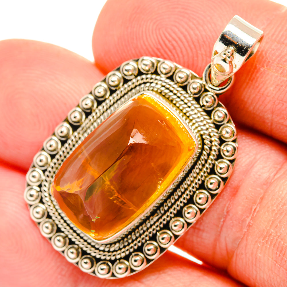 Citrine Sugarloaf Pendants handcrafted by Ana Silver Co - PD28266