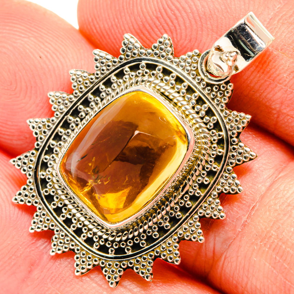 Citrine Sugarloaf Pendants handcrafted by Ana Silver Co - PD28269