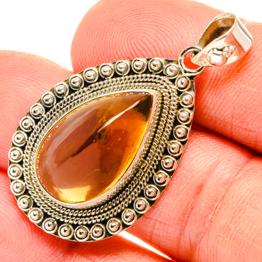 Citrine Sugarloaf Pendants handcrafted by Ana Silver Co - PD28270