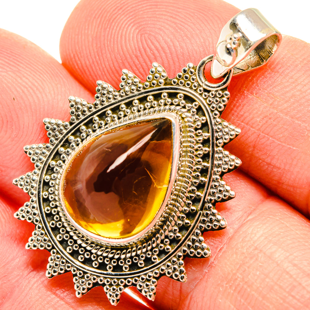 Citrine Sugarloaf Pendants handcrafted by Ana Silver Co - PD28274