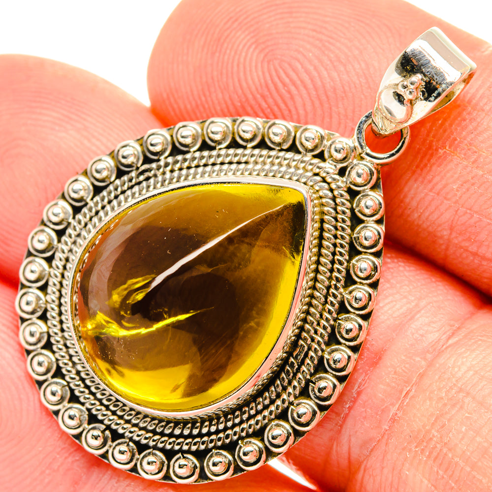 Citrine Sugarloaf Pendants handcrafted by Ana Silver Co - PD28275