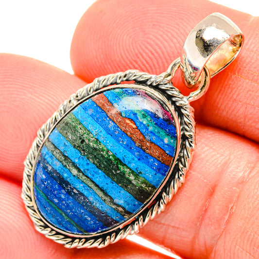 Rainbow Calsilica Pendants handcrafted by Ana Silver Co - PD28292