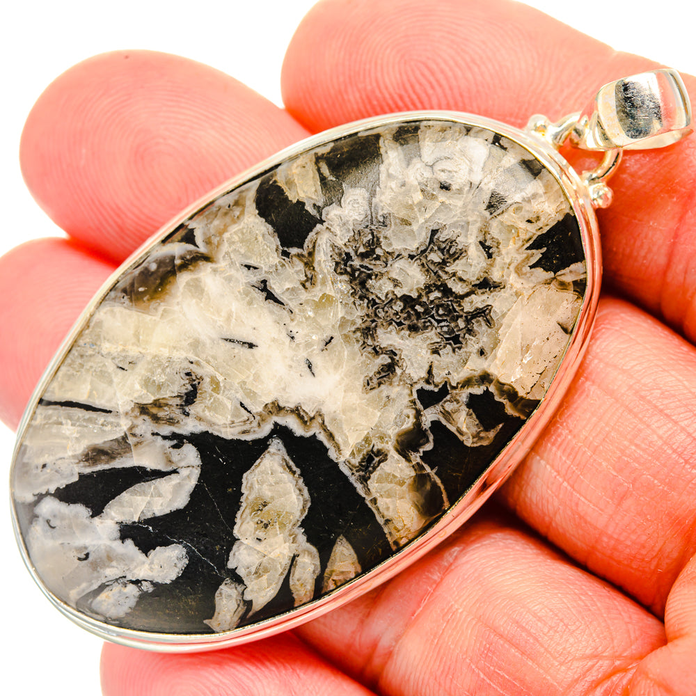 Chrysanthemum Stone Pendants handcrafted by Ana Silver Co - PD28310