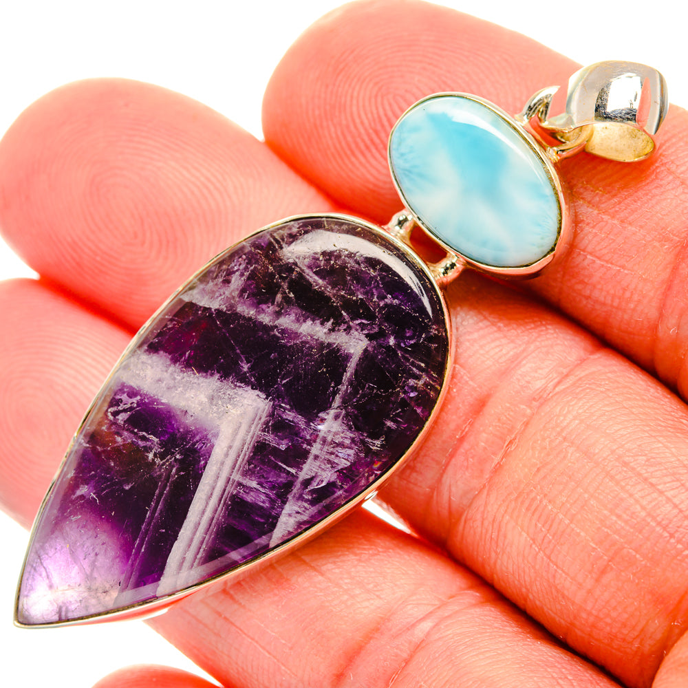 Chevron Amethyst Pendants handcrafted by Ana Silver Co - PD28341