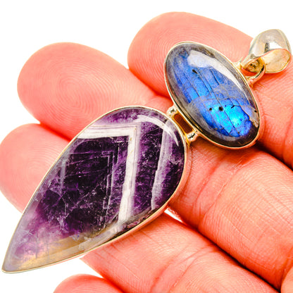 Chevron Amethyst Pendants handcrafted by Ana Silver Co - PD28342