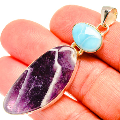 Chevron Amethyst Pendants handcrafted by Ana Silver Co - PD28343