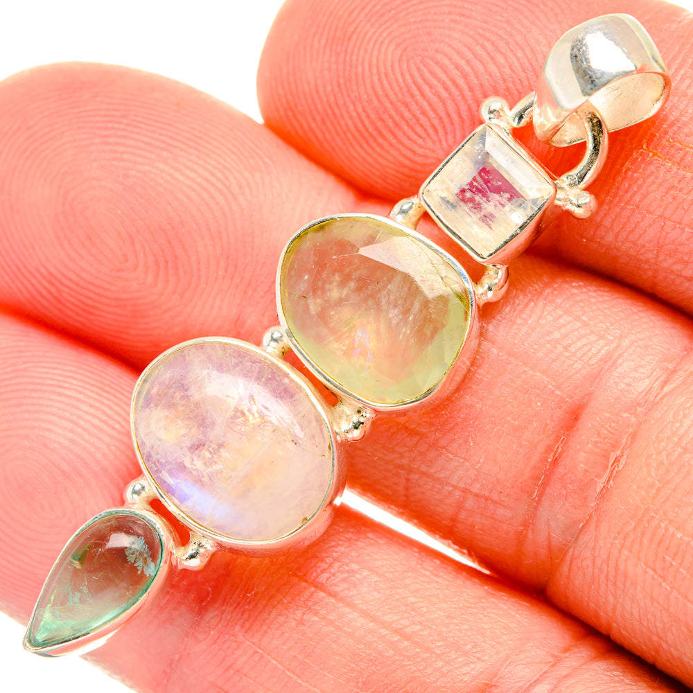 Rainbow Moonstone Pendants handcrafted by Ana Silver Co - PD28353