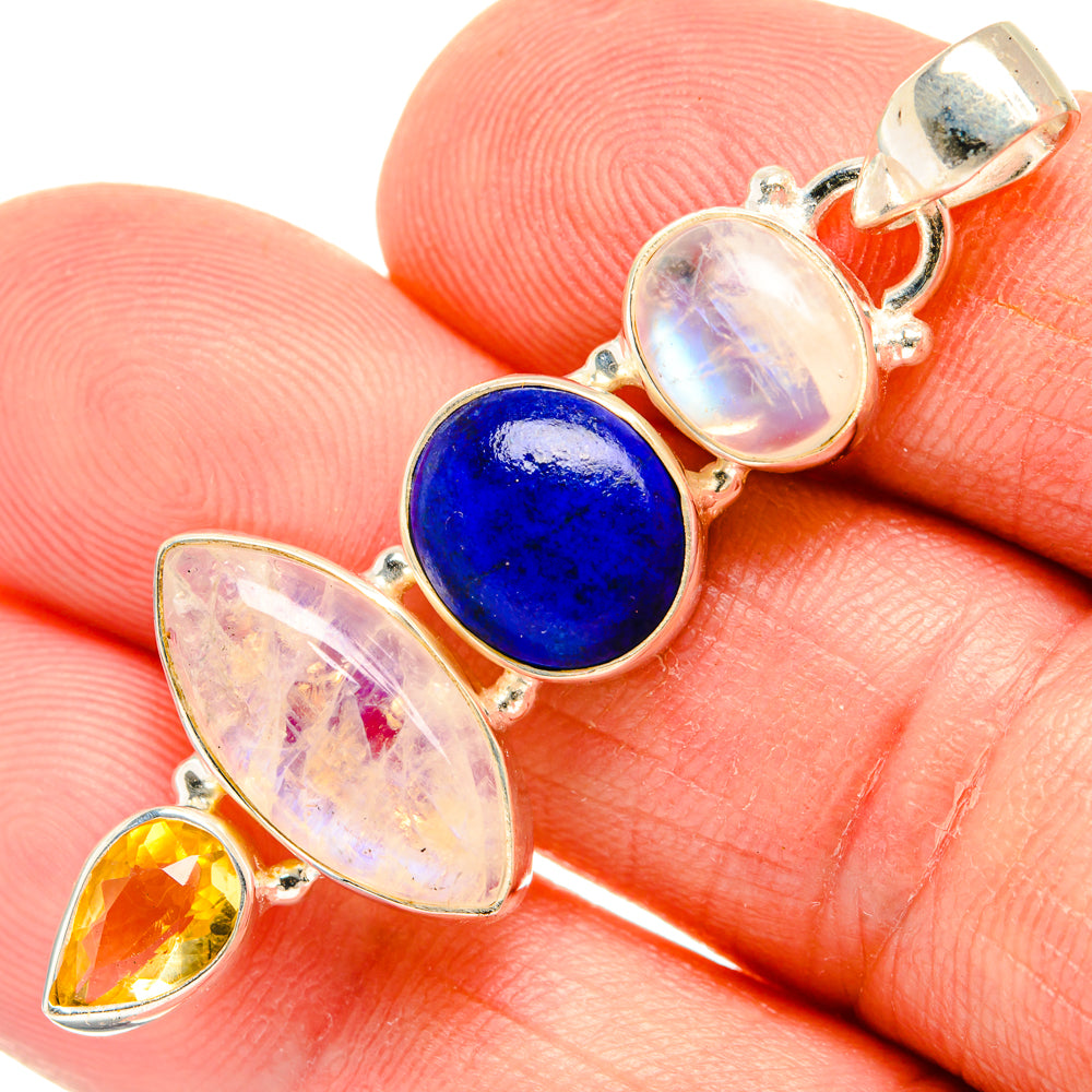 Rainbow Moonstone Pendants handcrafted by Ana Silver Co - PD28361