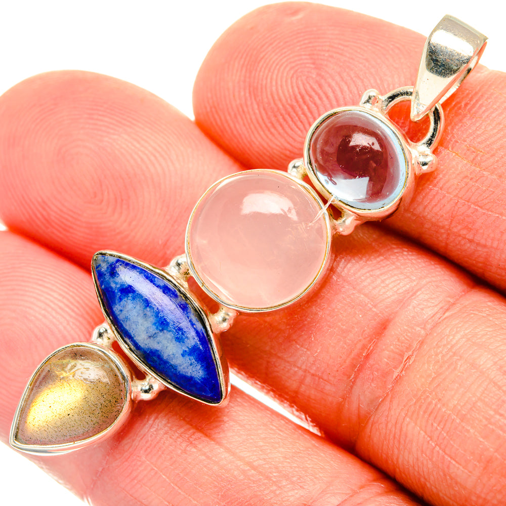 Rose Quartz Pendants handcrafted by Ana Silver Co - PD28364