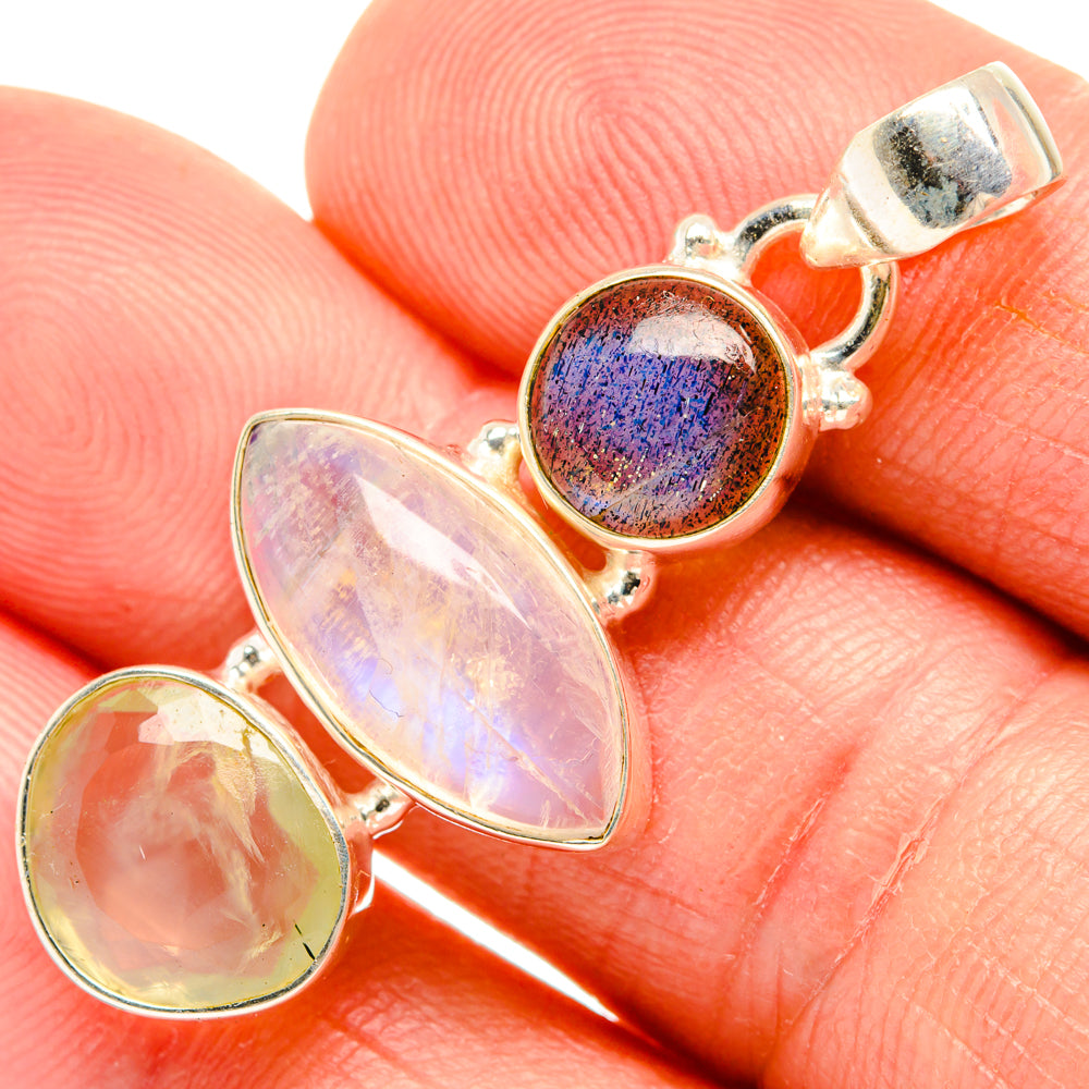 Rainbow Moonstone Pendants handcrafted by Ana Silver Co - PD28365