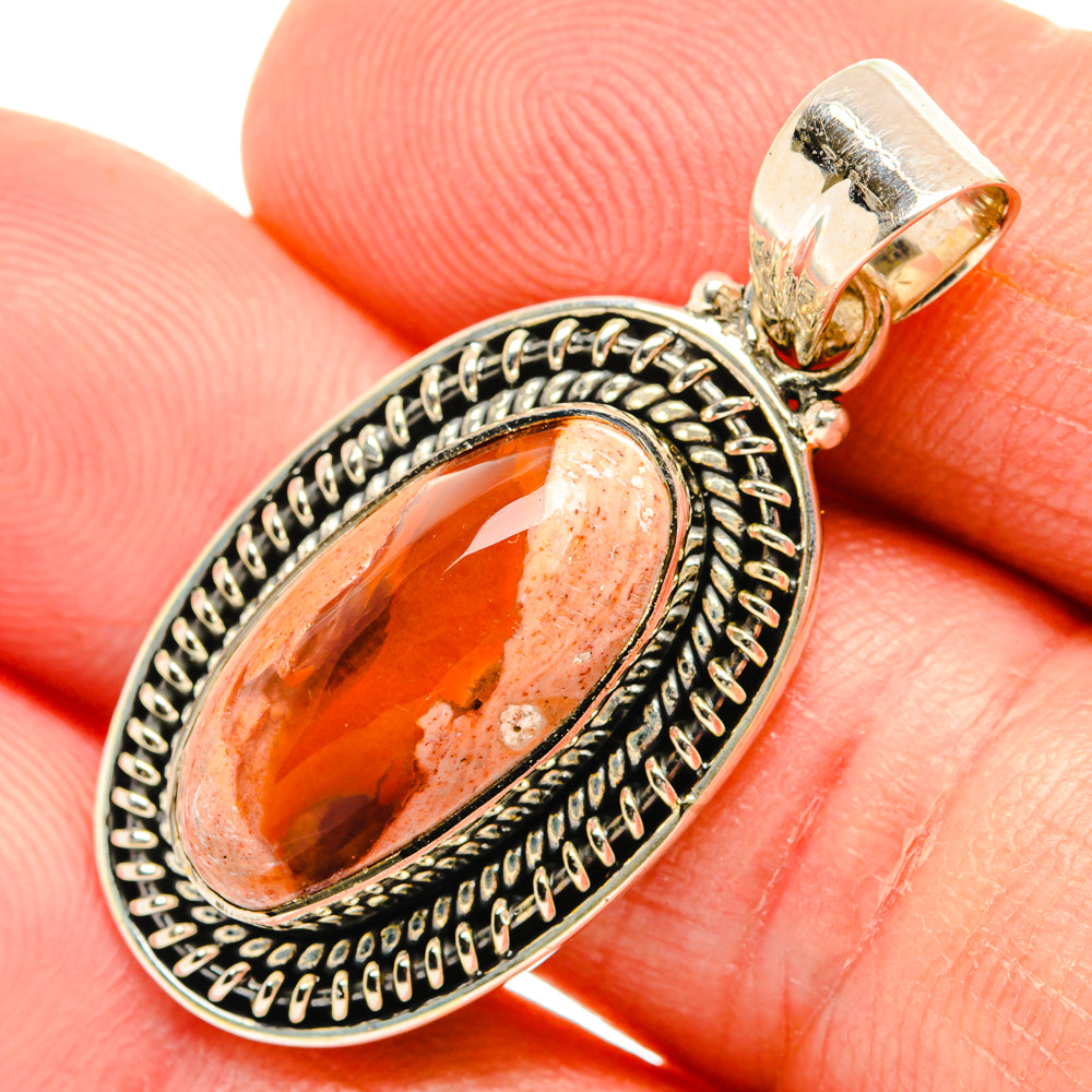 Mexican Fire Opal Pendants handcrafted by Ana Silver Co - PD28382