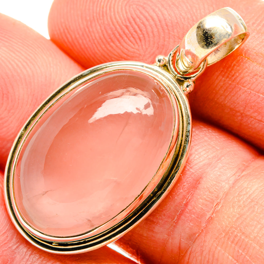 Rose Quartz Pendants handcrafted by Ana Silver Co - PD28386