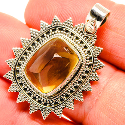 Citrine Sugarloaf Pendants handcrafted by Ana Silver Co - PD28388