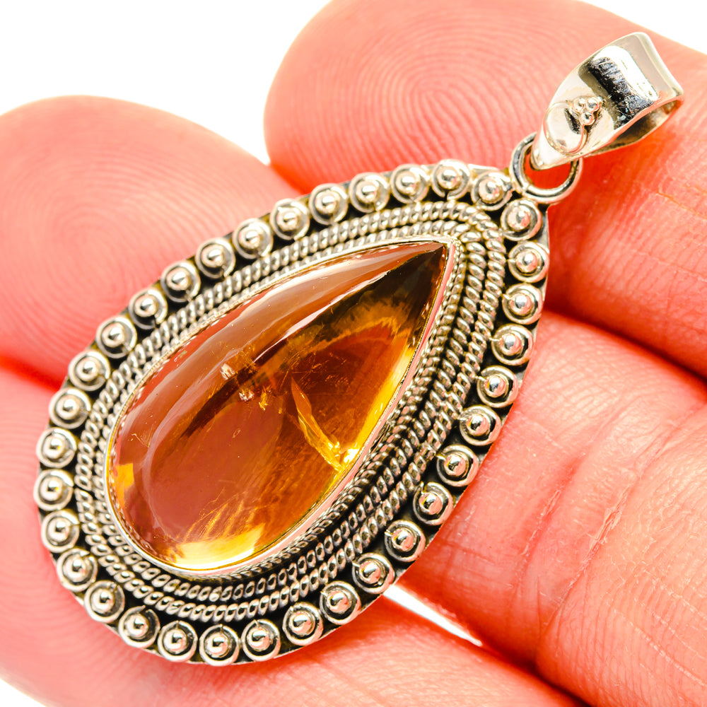 Citrine Sugarloaf Pendants handcrafted by Ana Silver Co - PD28390