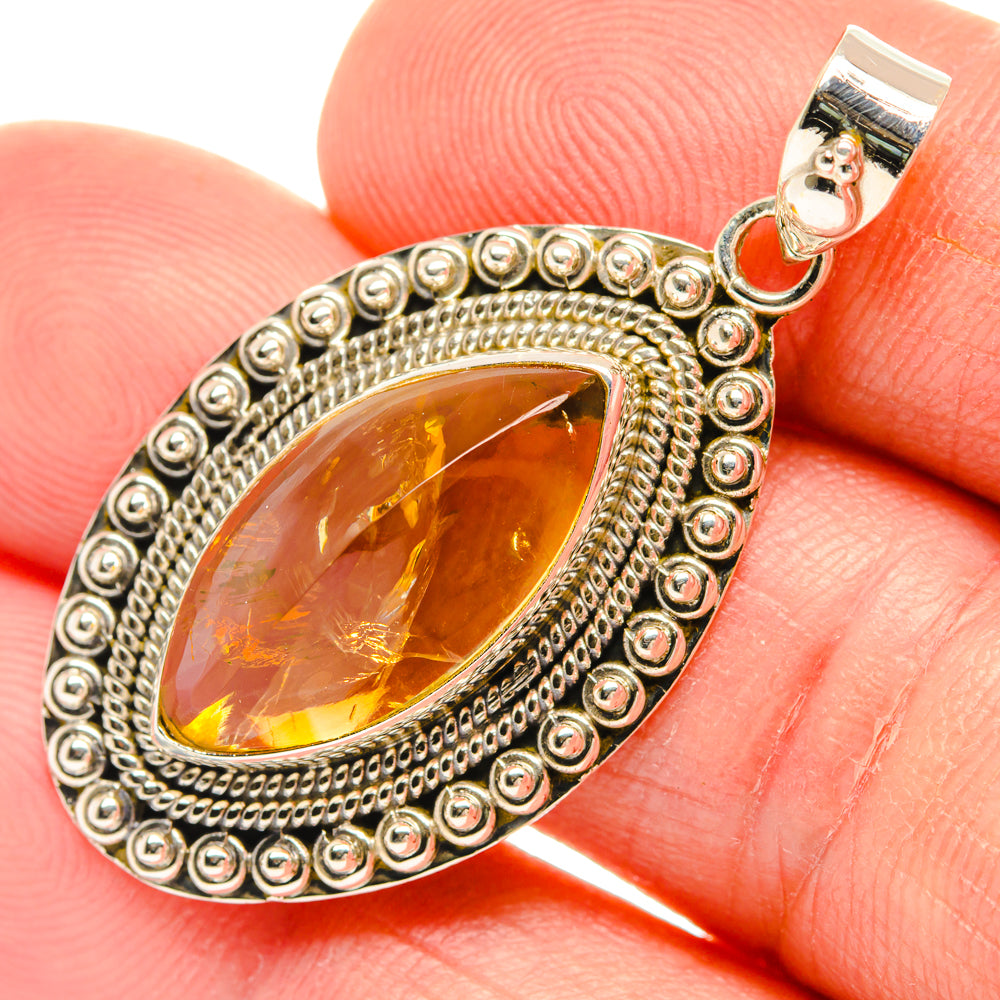 Citrine Sugarloaf Pendants handcrafted by Ana Silver Co - PD28391
