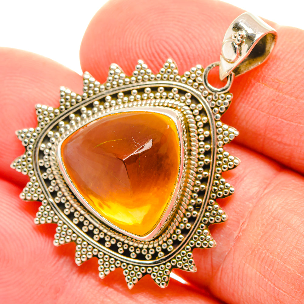 Citrine Sugarloaf Pendants handcrafted by Ana Silver Co - PD28393