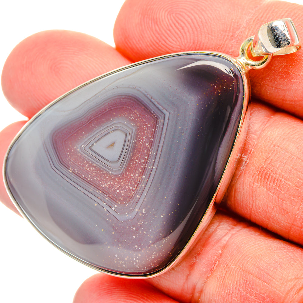 Botswana Agate Pendants handcrafted by Ana Silver Co - PD28411
