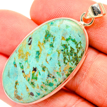 Peruvian Chrysocolla Pendants handcrafted by Ana Silver Co - PD28422