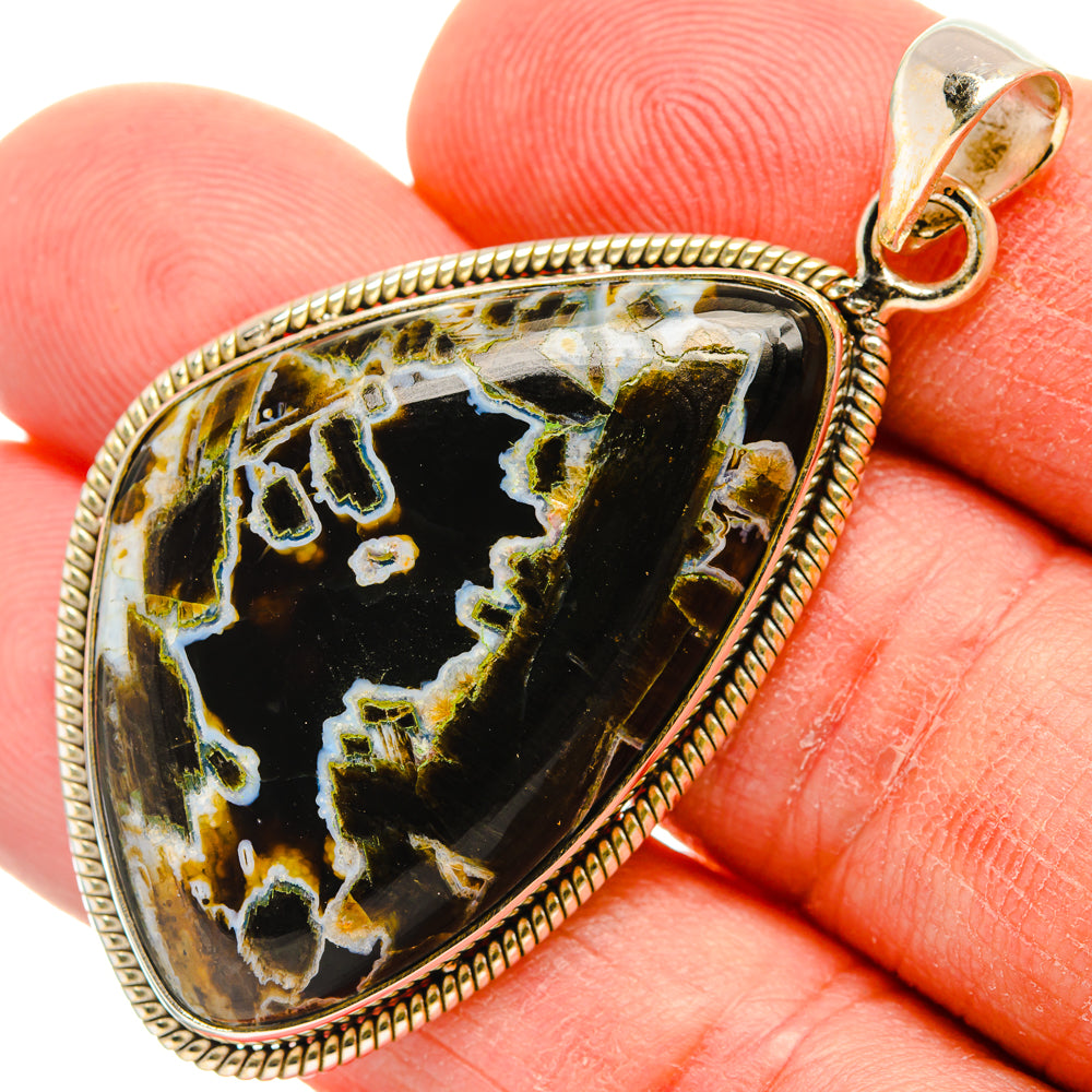 Turkish Tube Agate Pendants handcrafted by Ana Silver Co - PD28426